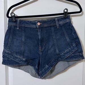 Free people CRVY Mona high rise shorts 28 Bombay blue